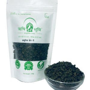 Rishi Bhoomi Natural Herbal Green Tea without Caffeine / Natural Immunity Booster For Men & Women / Ayurvedic Herbal Tea / Chemical Free / Anti-Oxidant & Anti Cancer Properties / Solar Dried / Sourced From Hills of Darjeeling | Pack of 100 gram
